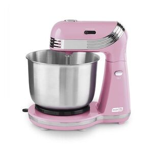 Dash Stand Mixer Pink w/ Stainless Steel Bowl & Attachments